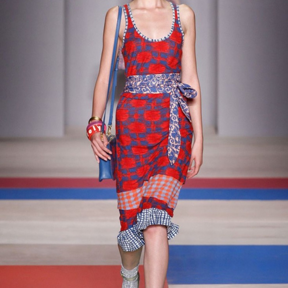 MARC JACOBS sleeveless red patterned dress